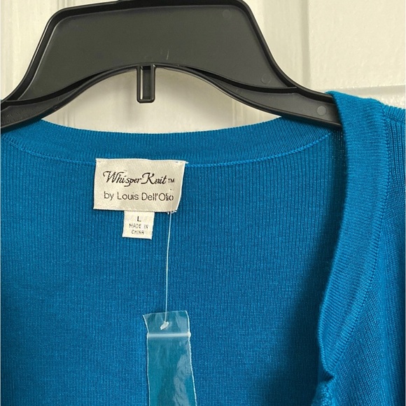 Blue-green zippered sweater / cardigan - Picture 3 of 3